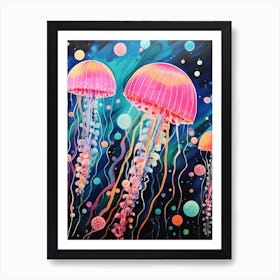 Rainbow Jellyfish Illustrations 6 Art Print