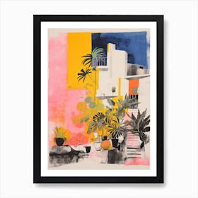 A House In Capri, Abstract Risograph Style 3 Art Print