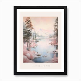 Dreamy Winter Painting Poster Lake Tahoe Usa 2 Art Print