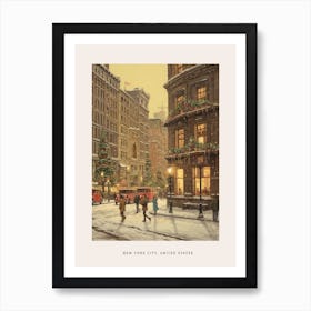 Vintage Winter Poster New York City Usa 7 Poster