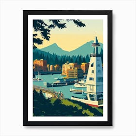 Vancouver Harbour Canada Vintage Poster harbour Art Print