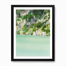 Calanques National Park France Water Colour Poster Art Print