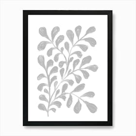 Grey Paint Plant Art Print
