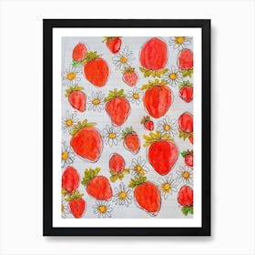 Strawberry Sketch 1 Art Print