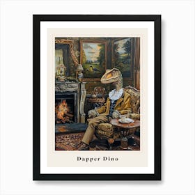 Dinosaur In A Victorian House Painting 1 Poster Art Print