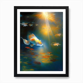 Ghost Koi Fish Monet Style Classic Painting Art Print