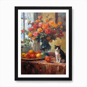 Dahlia With A Cat 2 Art Print