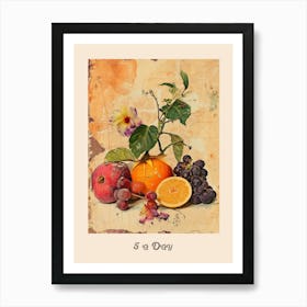 5 A Day Fruit Poster 3 Art Print
