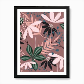 Pink Floral Pattern Art Print