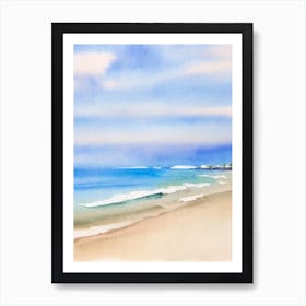 Santa Monica Beach, Los Angeles, California Watercolour Art Print