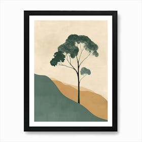 Boxwood Tree Minimal Japandi Illustration 2 Art Print