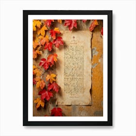 An Antique Parchment With Its Rough Texture Weathered By Time Forms The Background Against Which A (6) 1 Art Print