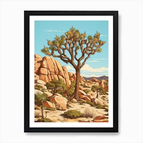 Joshua Tree In Mountain Foothill In South Western Style (2) Art Print