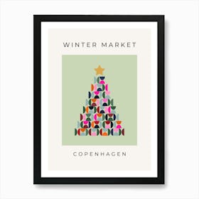 Winter Market | 06 – Pastel Green Christmas Tree Art Print