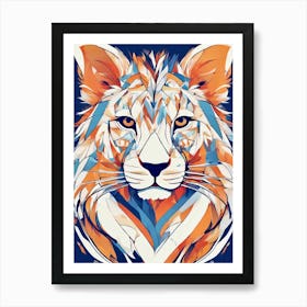 Geometric Tiger Affiche