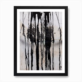 Stained Background. Abstract black paint grunge background 5 Art Print