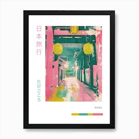 Nara Japan Retro Duotone Silkscreen 6 Art Print