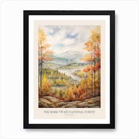 Autumn Forest Landscape The Mark Twain National Forest Poster Art Print