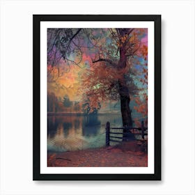 Autumn Tree By The Lake 8 Art Print