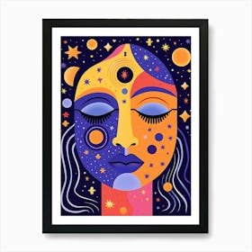 Zodiac Face Illustration 3 Art Print