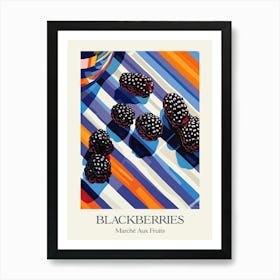 Marche Aux Fruits Blackberries Fruit Summer Illustration 2 Art Print