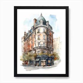 New York City Neighborhood, Watercolour 2 Art Print