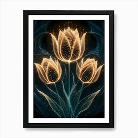 Golden Tulips Art Print