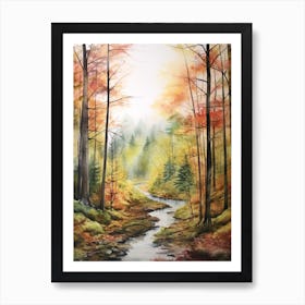 Autumn Forest Landscape The Bavarian Forest Germany Art Print