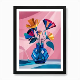 Blue Flowers In A Vase Art Print