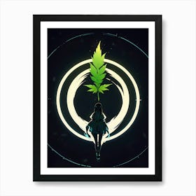 Girl With A Leaf Art Print