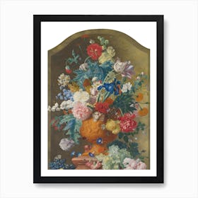 Flowers In A Terracotta Vase, Jan van Huysum Art Print