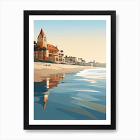 Coronado Beach San Diego California Mediterranean Style Illustration 2 Art Print