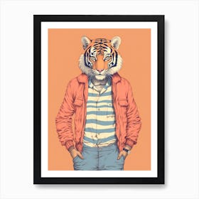 Tiger Illustrations Wearing A Romper 1 Art Print