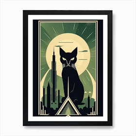 The Tower, Black Cat Tarot Card 1 Art Print