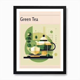 Green Tea Midcentury Modern Poster Art Print