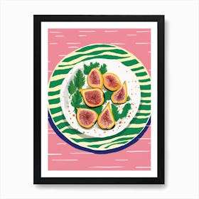 A Plate Of Carrots, Top View Food Illustration 3 Art Print