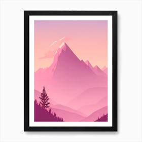 Misty Mountains Vertical Background In Pink Tone 84 Art Print