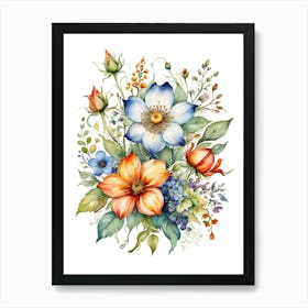 Watercolor Flowers 26 Art Print