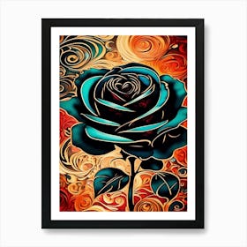 Blue Rose Art Print