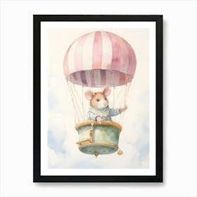 Baby Rat 1 In A Hot Air Balloon Art Print