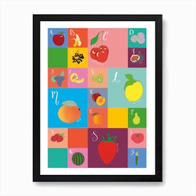 Fruity Alphabet Art Print