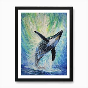 Killer Whale Pastel Watercolour 3 Art Print