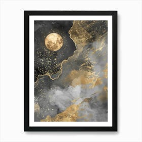 Moon And Clouds 1 Art Print