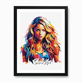 Shakira 02 Portrait Music Icon WPAP Pop Art Style Art Print