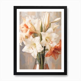 Amaryllis Flower Still Life Painting 3 Dreamy Art Print