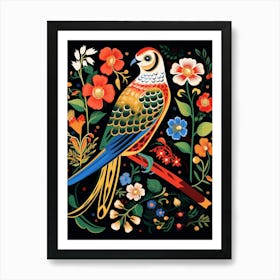 Folk Bird Illustration American Kestrel 1 Art Print