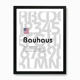 Bauhaus font, 1975 — design typography poster 1 Art Print