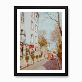 Old Car In  Montmartre, Paris Art Print