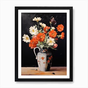 Bouquet Of Flowers, Autumn Fall Florals Painting 3 Art Print