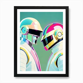 Daft Punk Colorful Art Print